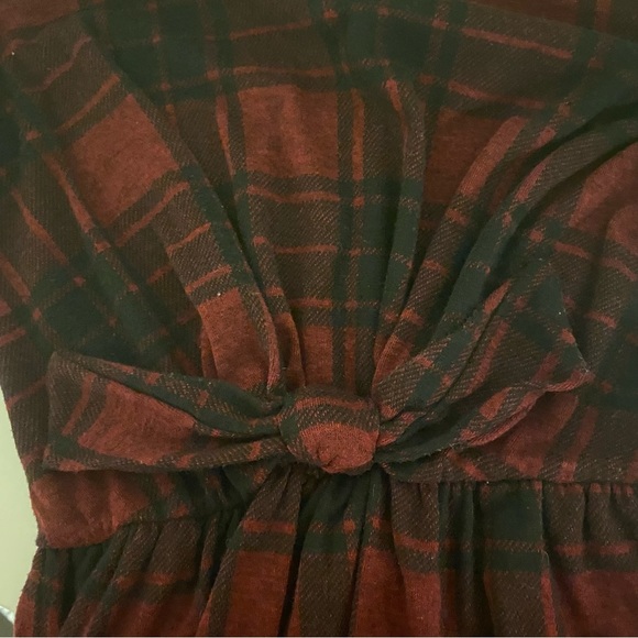 Abercrombie Kids Girls 11/12 Long Sleeve Red Black Plaid Dress - Picture 9 of 13